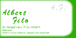 albert filo business card